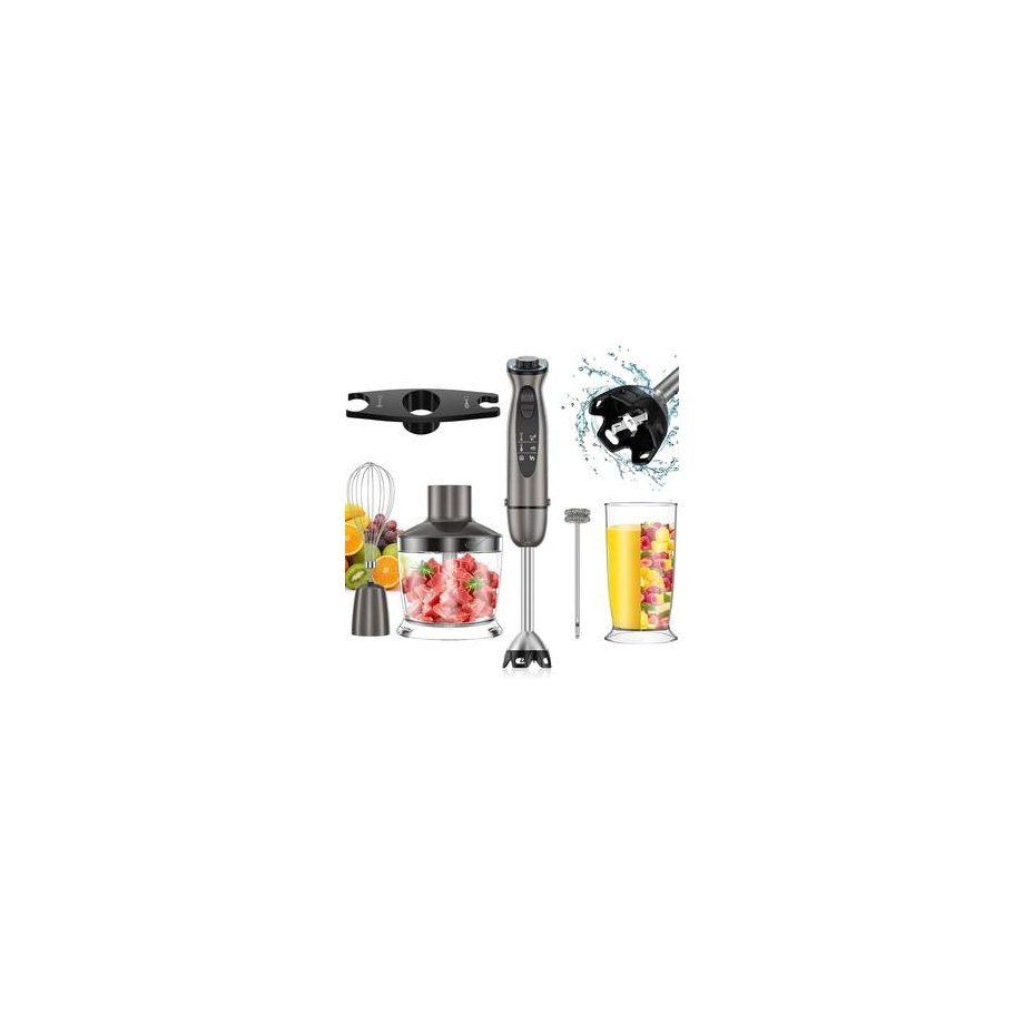 New Arrival Household Hand Stick Blender Electric Immersion Blender 5 in 1 with 12-Speeds Control 400/600/800W